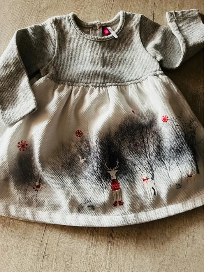Robe pailletée bébé motifs hiver orchestra - photo numéro 2