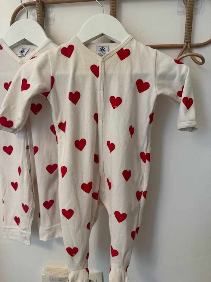 Lot de pyjamas petit bateau collection cœur - photo numéro 2
