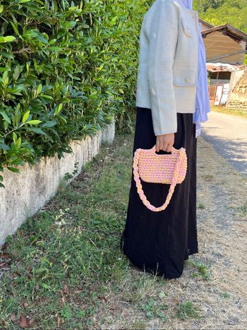 Sac crochet rose et jaune