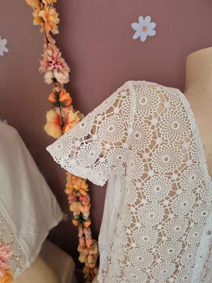Blouse blanche dentelle - photo numéro 3