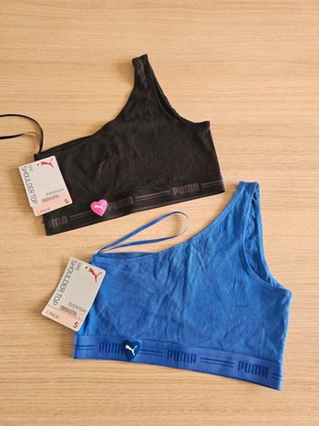 PUMA One Shoulder Heart Top Soutien-Gorge de Sport Femme - lot de 2