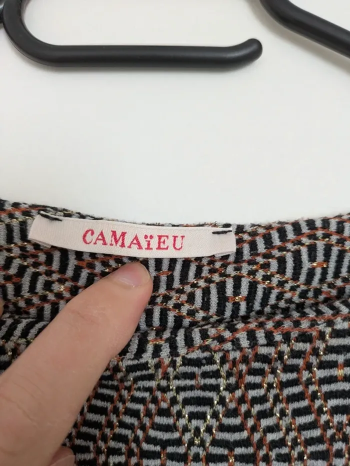 Robe droite texturée fils brillants - Camaïeu Taille M (38) - photo numéro 3