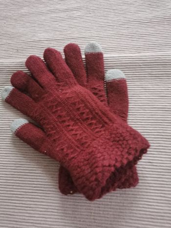 Gants torsadé bordeaux