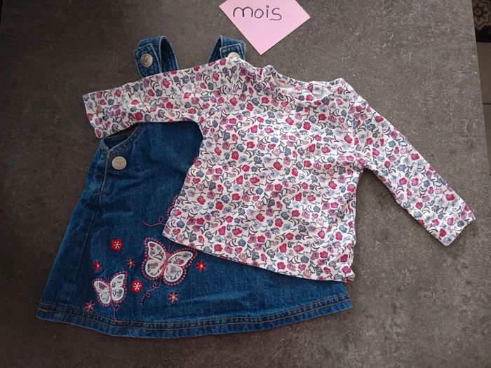 Ensemble robe jean bleue 6 mois - photo numéro 4
