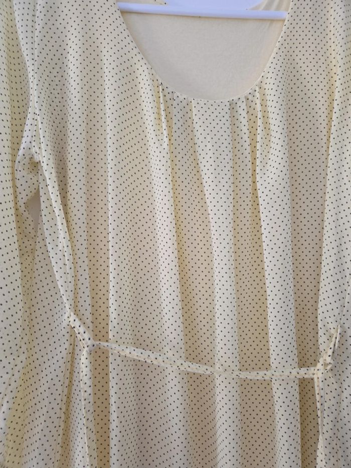 Tunique femme fluide à ceinture jaune motifs pois TBE taille 2 - photo numéro 2