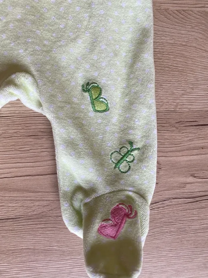Pyjama hiver velours bébé fille 1 mois tex baby - photo numéro 3