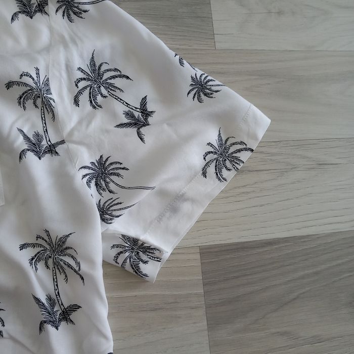 Chemise homme hawaïenne imprimée blanche à manches courtes MZ72 taille XL - photo numéro 4