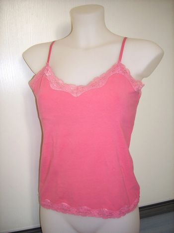 top rose avec dentelle sud express taille 38/40
