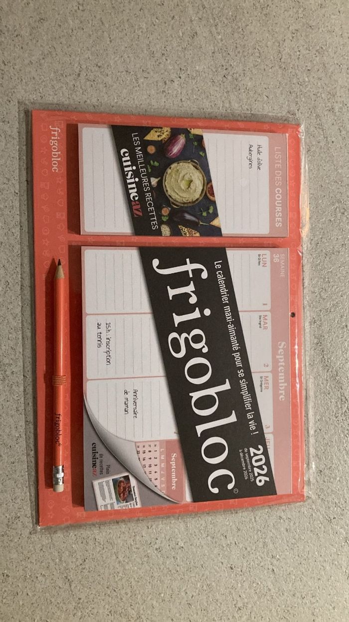 Frigobloc 2026 les meilleures recettes de cuisine de A à Z de septembre 2025 à décembre 2026