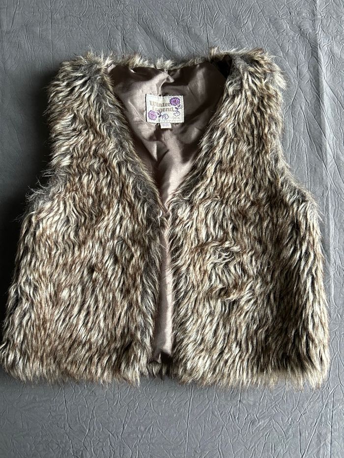 Gilet sans manches en fausse fourrure petite fille
