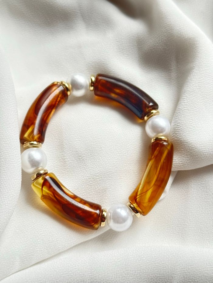 Bracelet élastique couleur ambre