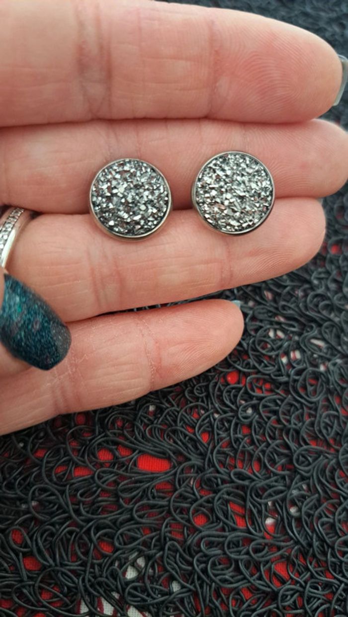 Boucles d'oreilles argenté - photo numéro 2