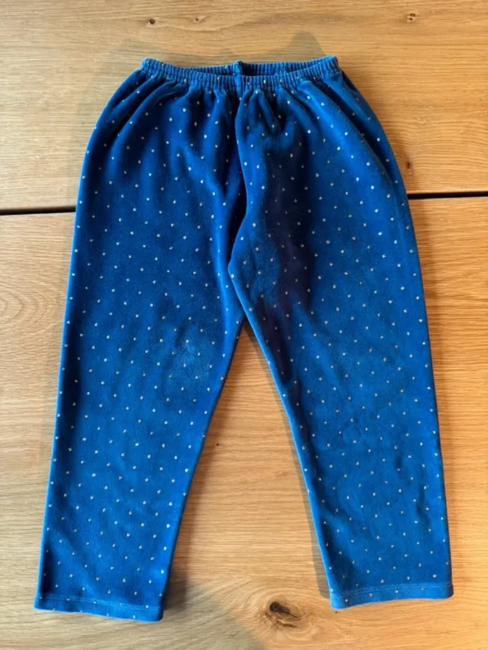 Pyjama 2 pièces en velours bleu marine et doré - Taille 3 Ans - photo numéro 11