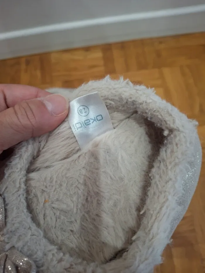 Chaussons pantoufles chaude olaidi taille 28 beige creme - photo numéro 3