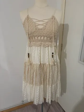 Robe bohème écrue – Taille M – Marque Fashion