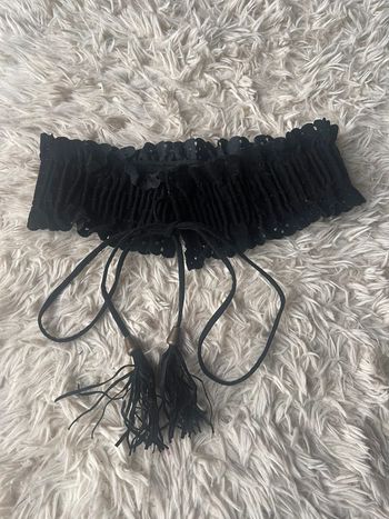 Ceinture noire élastique à nouer