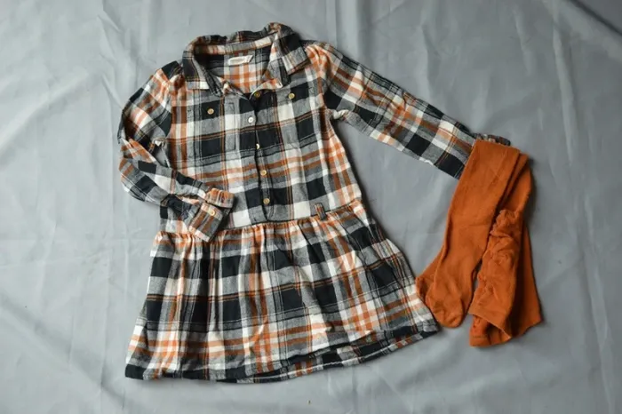 Robe courte à carreaux Orchestra 5 ans + collant offert