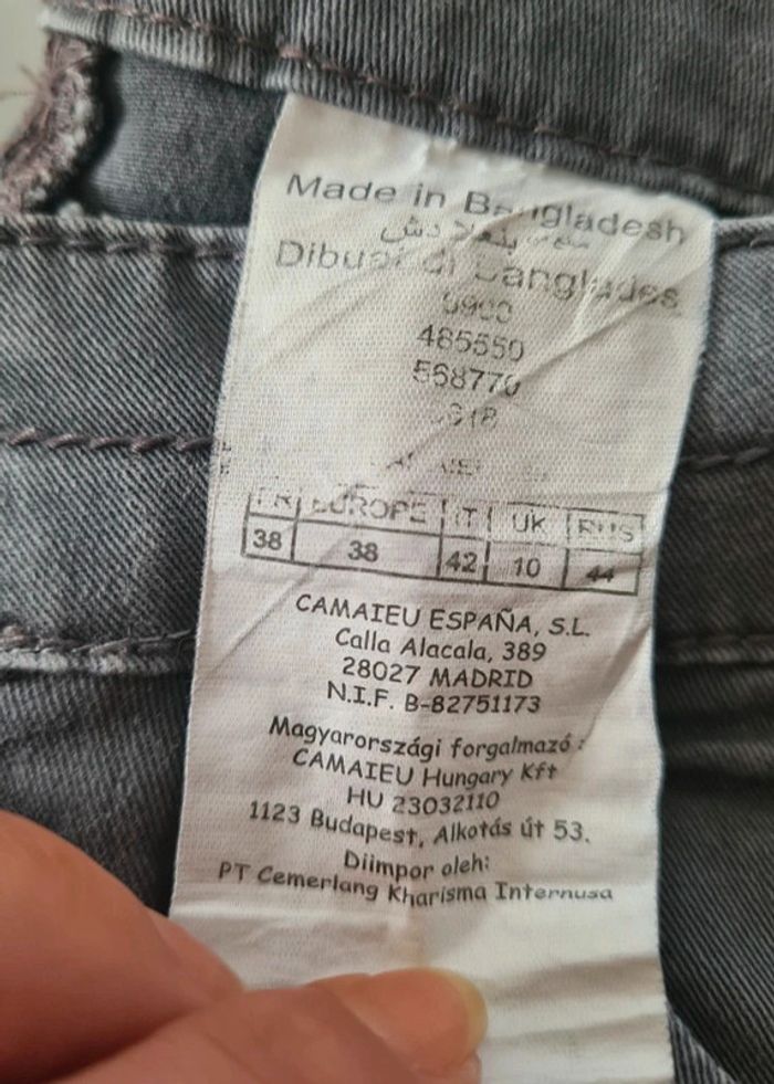 Jeans gris Camaïeu Taille 38 - photo numéro 6