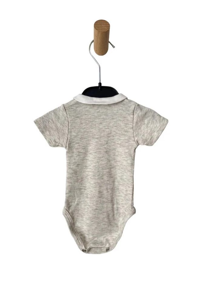 Body beige chiné à col blanc - Petit Bateau 1 mois (54cm) - photo numéro 4
