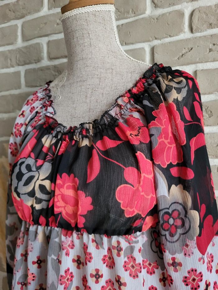 Jolie blouse patchwork fleuri Texto - bohème romantique - photo numéro 5