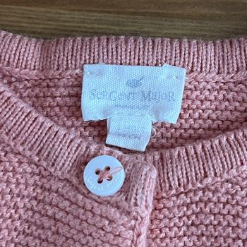 🌷Ensemble naissance fille 1 mois Sergent Major cardigan + chaussons abricot