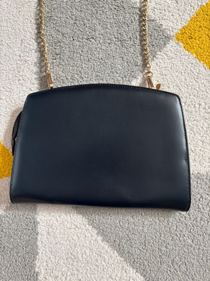 Sac à bandoulière en cuir synthétique bleu marine Lorella Pagano - photo numéro 3