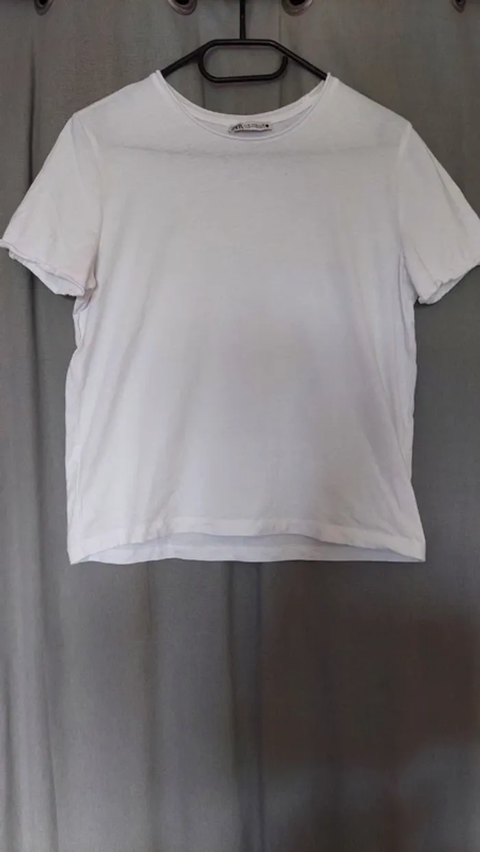 T-shirt Blanc Zara – Taille M – 100% Coton - parfait état - photo numéro 2