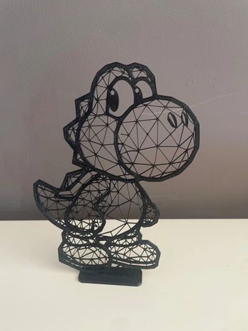 Yoshi super mario - décoration géométrique avec son support