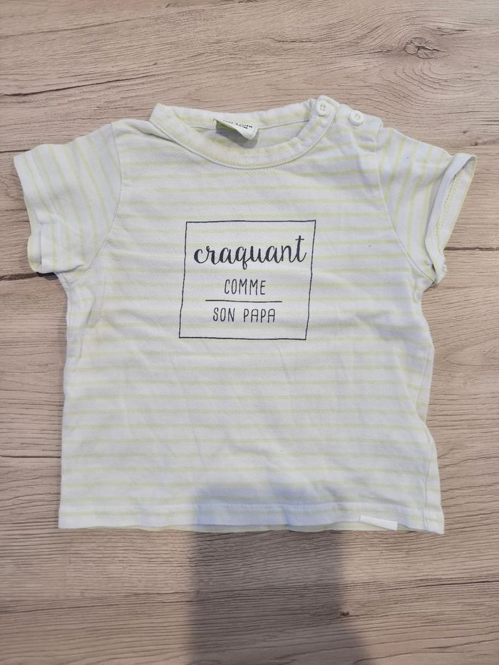 Tee-shirt manches courtes blanc Craquant comme son papa, Tape à l'œil, 18 mois