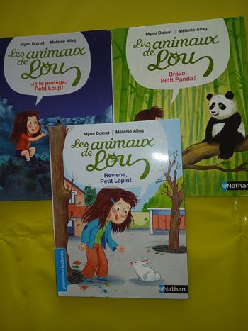 lot de 3 livres les animaux de Lou nathan des 6 ans