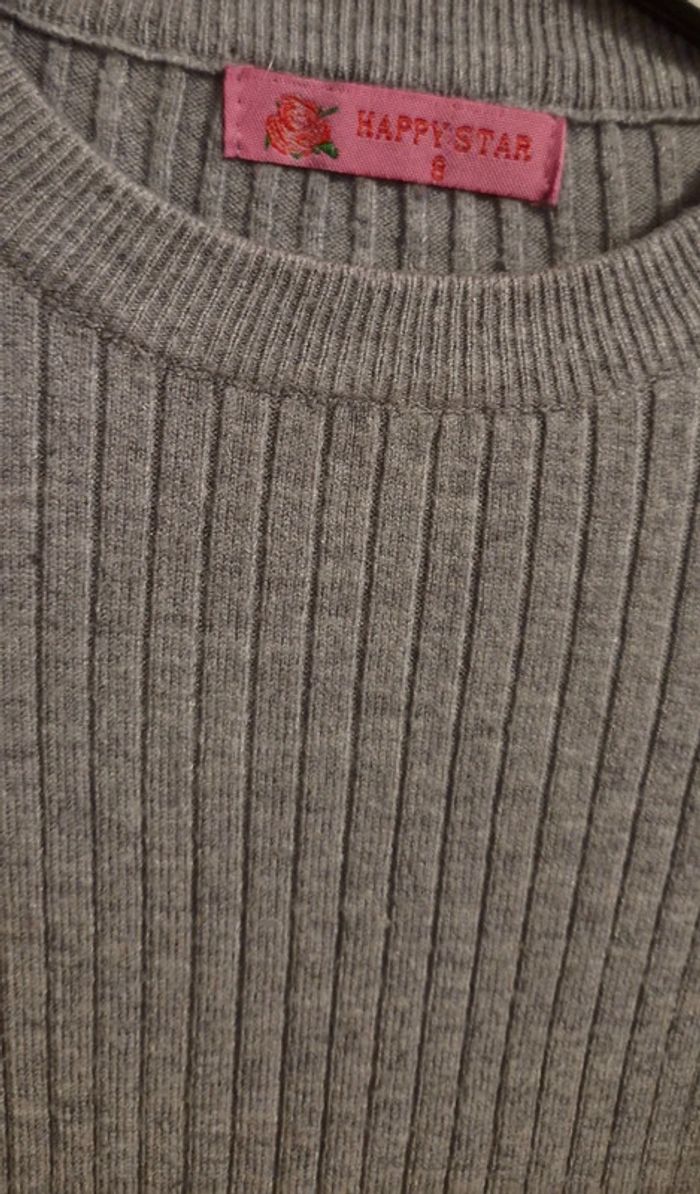 𩷠Pulls gris pour fille taille 8 ans - photo numéro 4