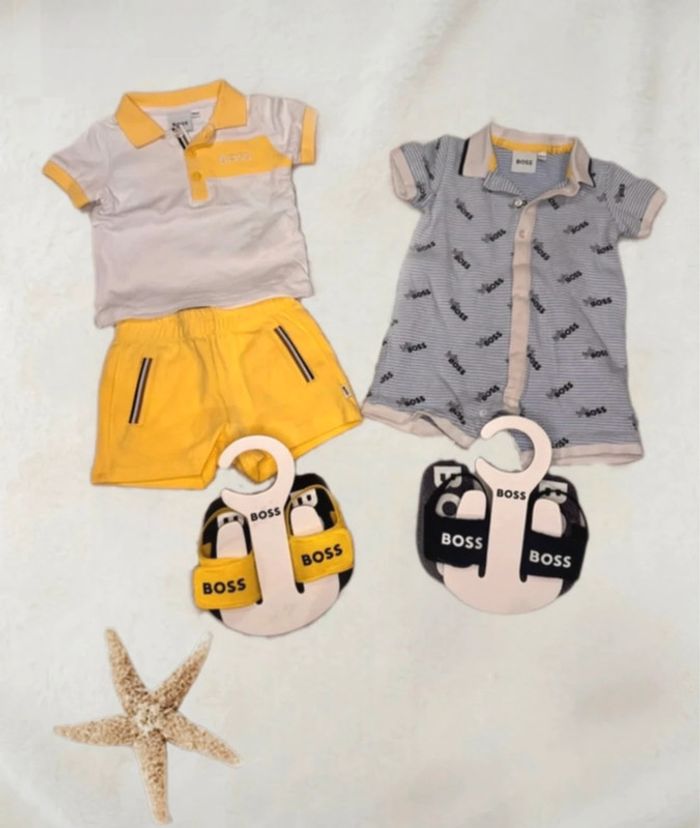 🌷Lot de vêtements et claquettes Hugo Boss bébé garçon taille 6 mois🌷