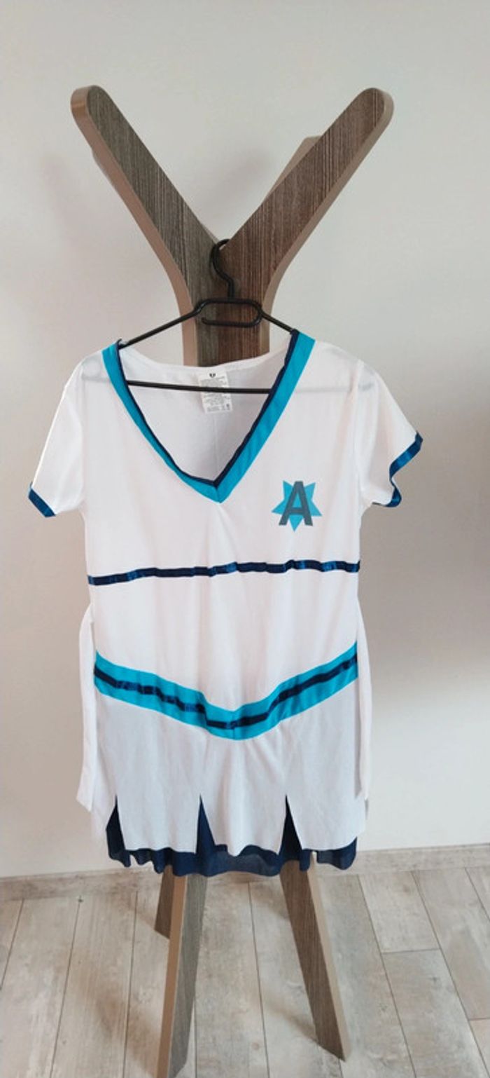 Déguisement Pom-pom girl blanc et bleu TM
