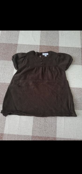 Robe 9 mois manches courtes en laine marron tex