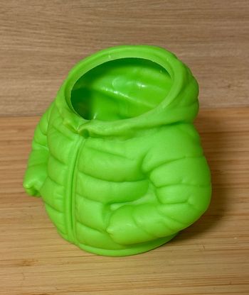 Pot à crayons original “Doudoune” vert fluo – Organiseur bureau tendance – 13,8 x 10,5 cm