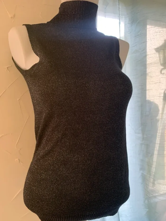 Pull vintage manches courtes brillant taille 38-40 - photo numéro 4