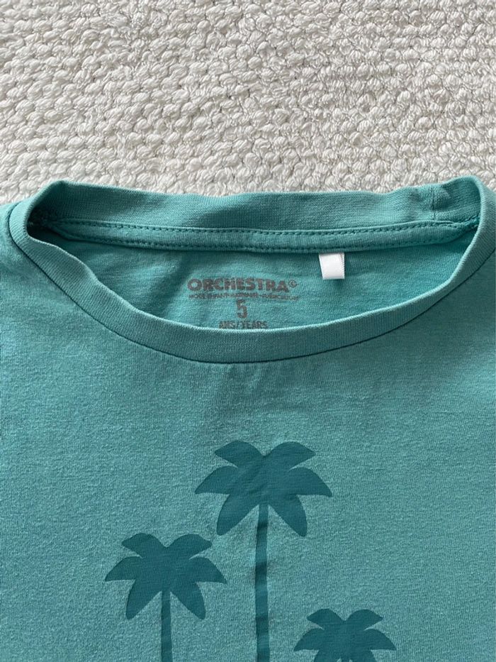 T-shirt bleu vert garçon Orchestra 5 ans - photo numéro 2