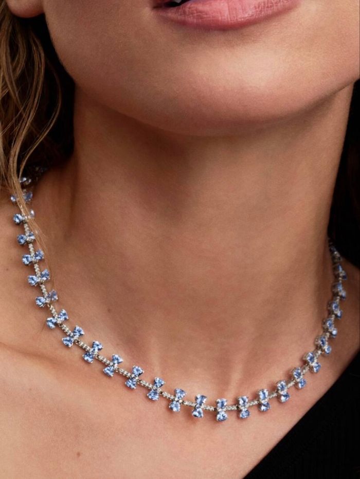 Collier bridgerton noeuds bleus - photo numéro 1