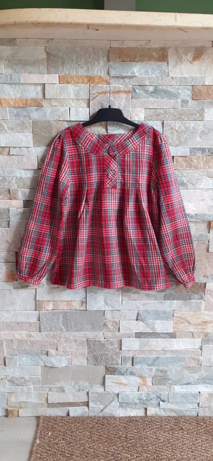 Haut blouse rouge à carreaux 6 ans Jacadi - photo numéro 10
