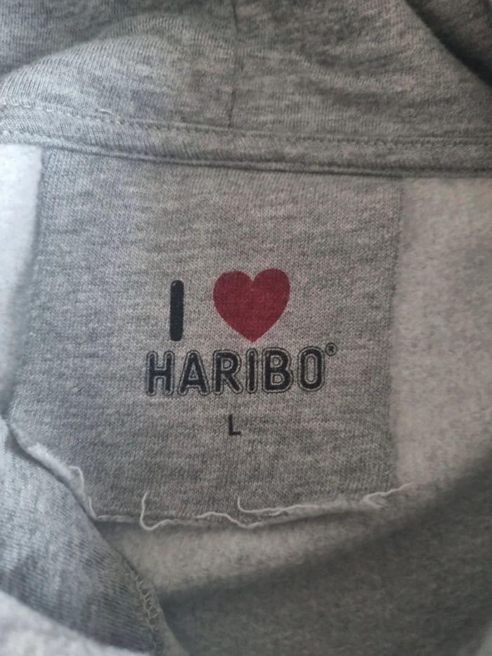 Sweat à capuche original unisexe - Taille L / 40 - Haribo - Gris floqué Haribo - photo numéro 2