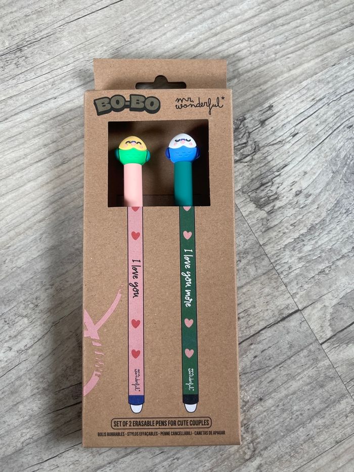 Set de stylos bo-bo effaçable comme des Legami mais encore plus kawai