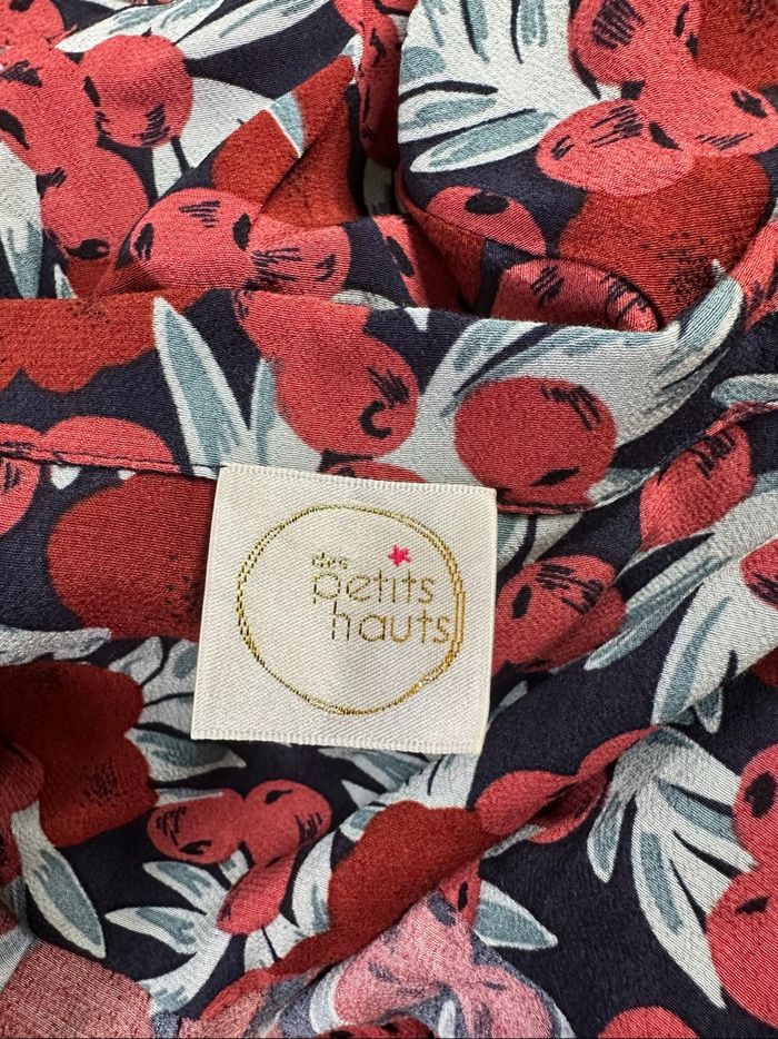 Chemisier à fleurs rose rouge bordeaux Des Petits Hauts T42 XL - photo numéro 8