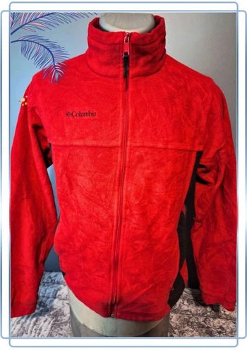 polaire full zippée columbia 14/16 ans rouge et noir ( 276)