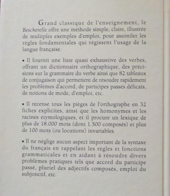 BESCHERELLE LA CONJUGAISON L'ORTHOGRAPHE LA GRAMMAIRE - photo numéro 2