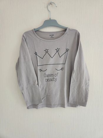 Tee-shirt gris manches longues kiabi 6 ans "Queen of beauty"