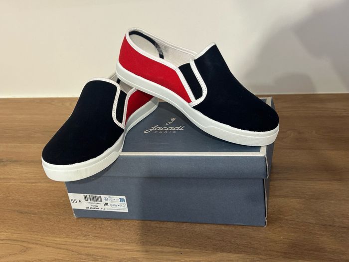 Tennis slip on jacadi bicolore rouge et bleu marine 33 - photo numéro 2