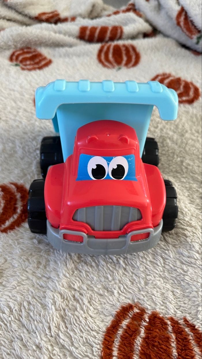 💜 Voiture camion benne bleu et rouge 💜