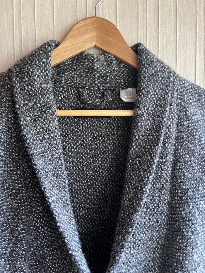 Manteau / veste long laine gris chiné taille 38/40 - photo numéro 2