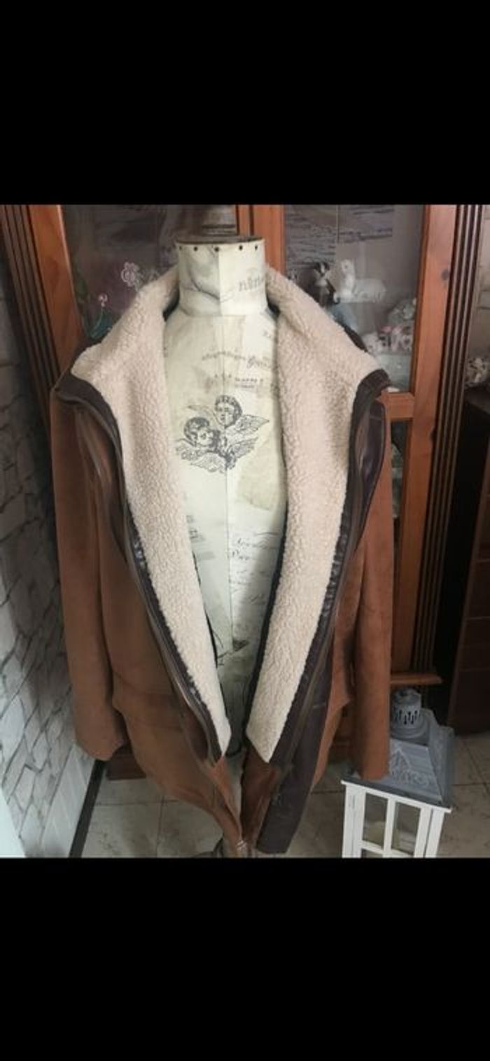 Veste en daim touché peau de pêche pour homme - photo numéro 3