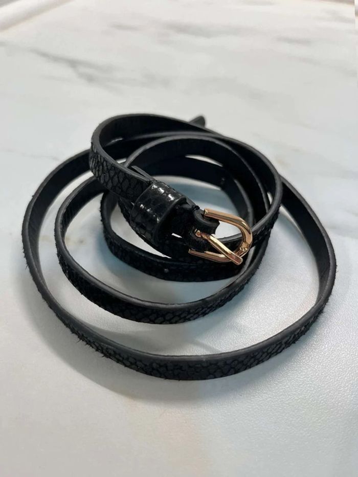 Ceinture femme croco noir